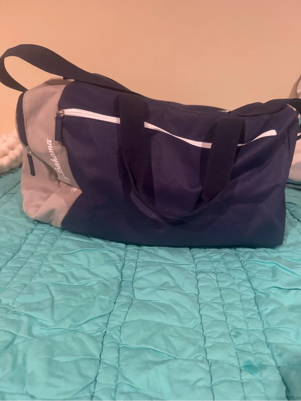 Tommy Bahama Navy and Gray Travel Duffle Bag